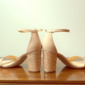 Unisa Pale Pink Sandal Sparkling Heel size 8.5